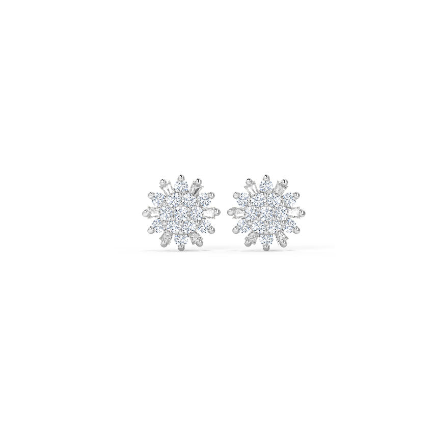 Jasmine Cluster Diamond Stud Earrings