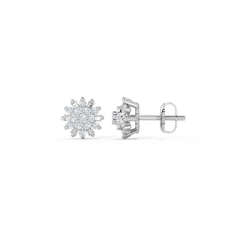 Jasmine Cluster Diamond Stud Earrings