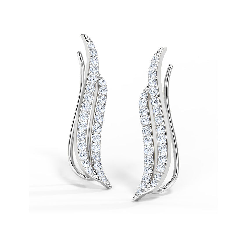 Sweeping Diamond Ear Cuffs