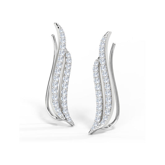 Sweeping Diamond Ear Cuffs