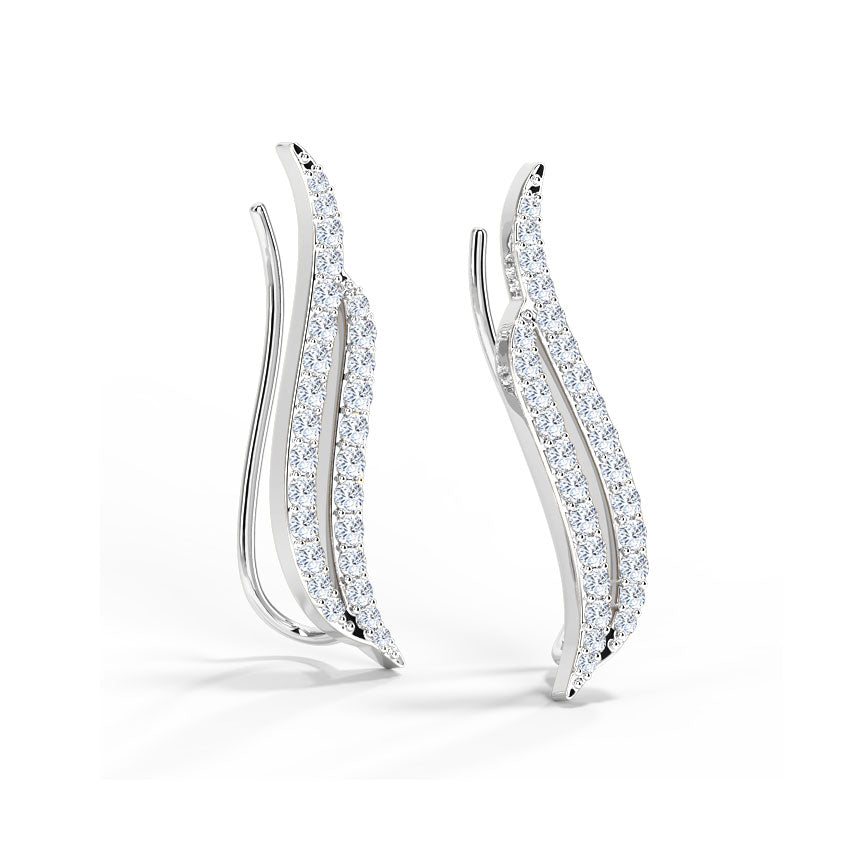 Sweeping Diamond Ear Cuffs