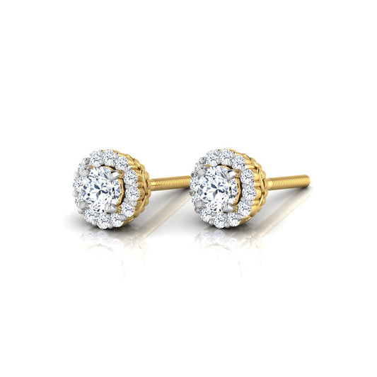 Natasha Halo Diamond Stud Earrings