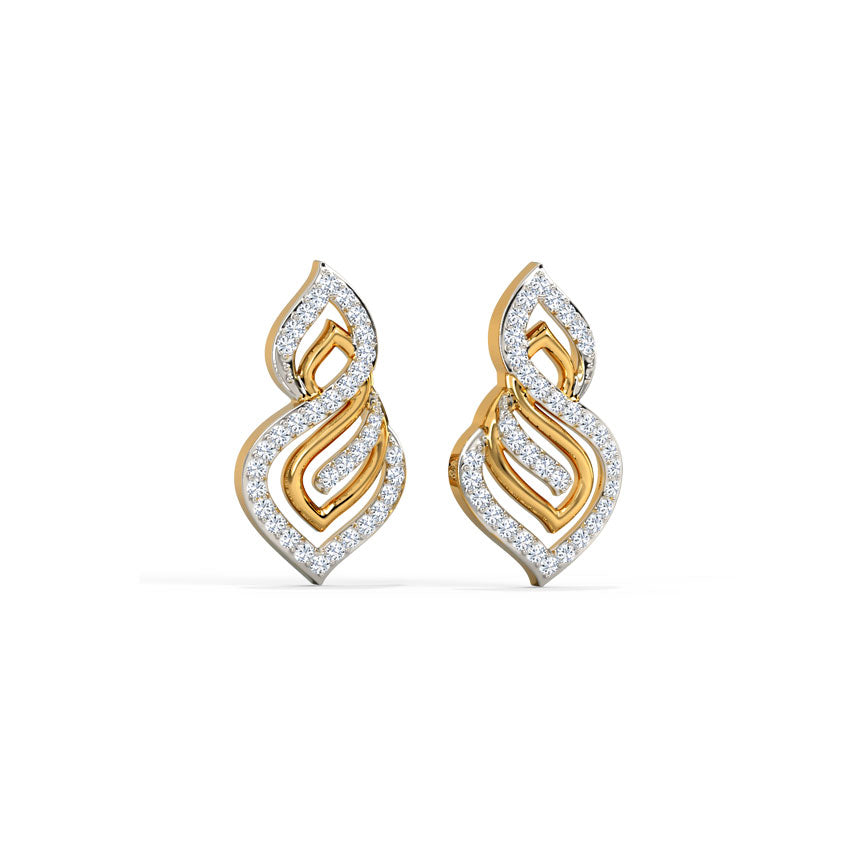 Radiant Flame Diamond Stud Earrings