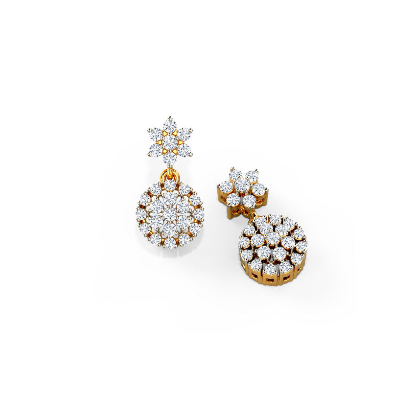 Celina Cluster Diamond Drop Earrings