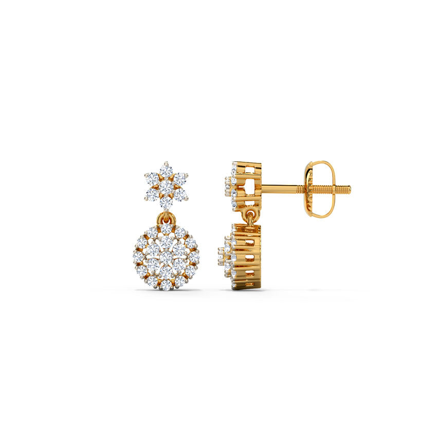 Celina Cluster Diamond Drop Earrings