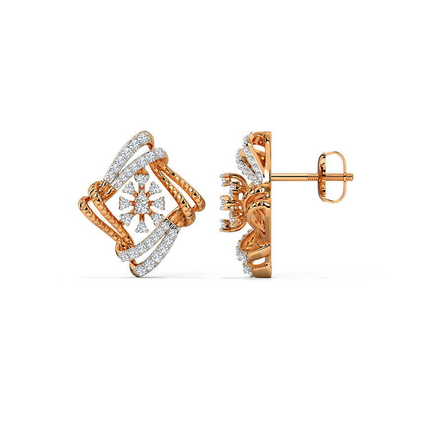 Siena Swirl Diamond Stud Earrings