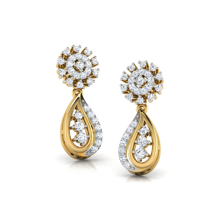 Pattern Diamond Drop Earrings