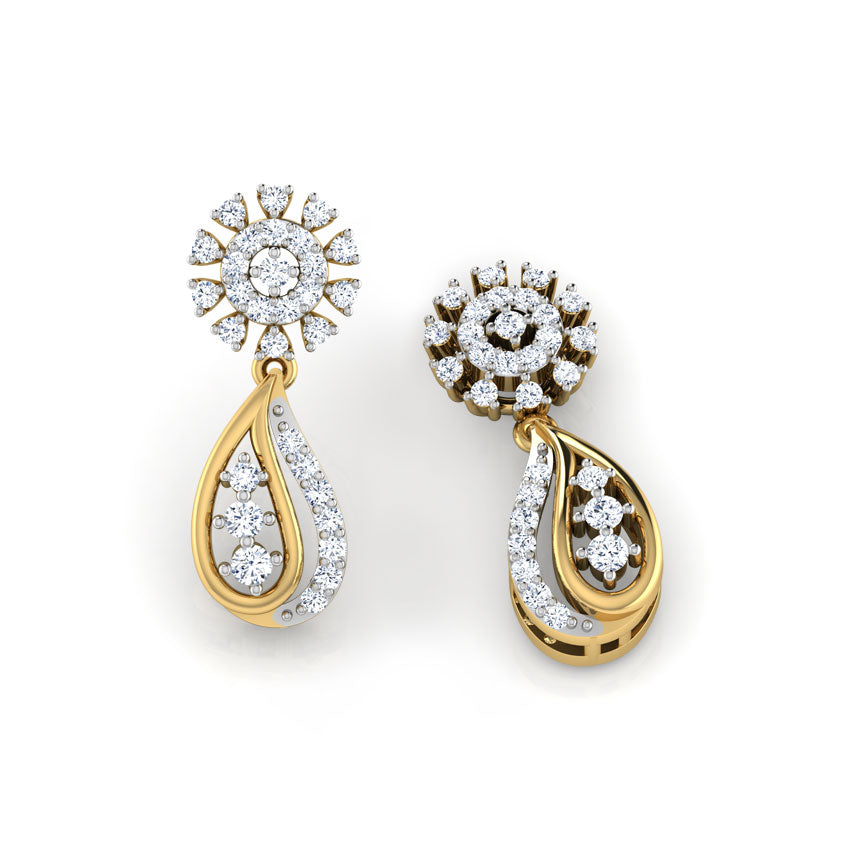 Pattern Diamond Drop Earrings