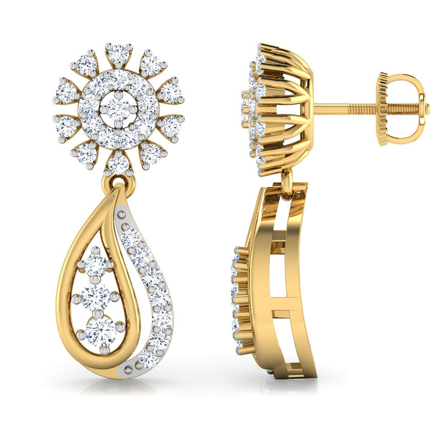 Pattern Diamond Drop Earrings