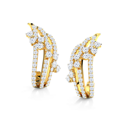 Marina Wave Diamond Hoop Earrings