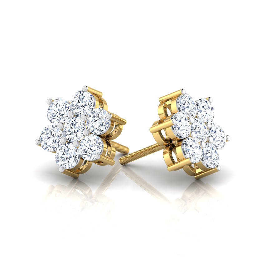 Vintage Seven-Stone Diamond Studs