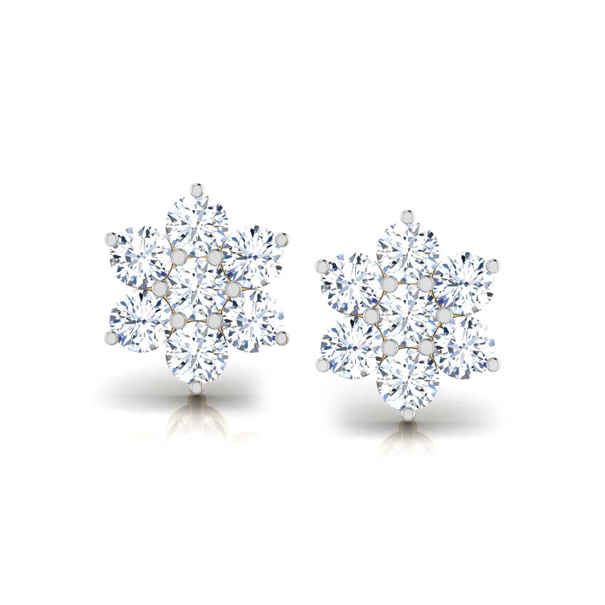 Vintage Seven-Stone Diamond Studs