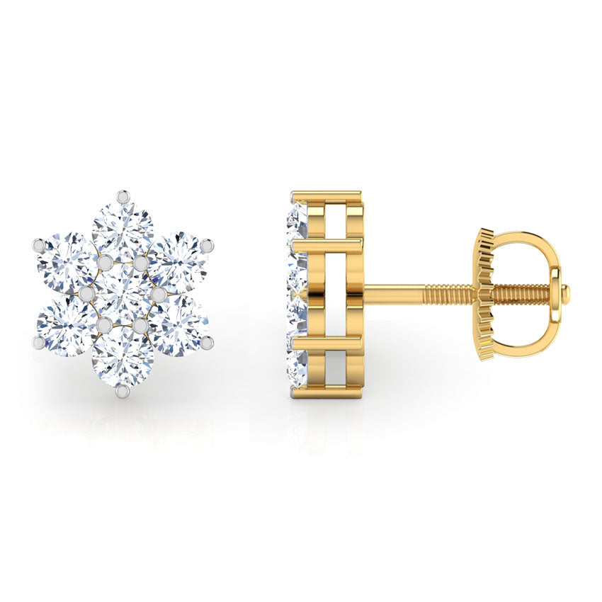 Vintage Seven-Stone Diamond Studs