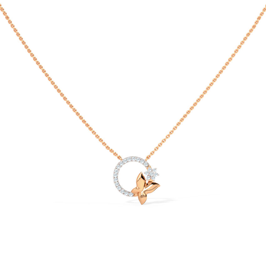 Fluttering Moth Diamond Necklace