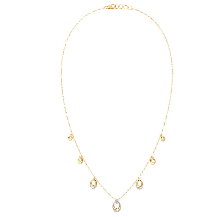 Floating Oval Diamond Necklace