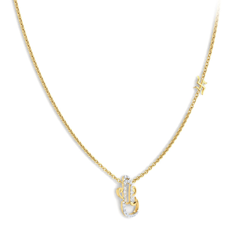 Ganesh And Swastik Diamond Necklace