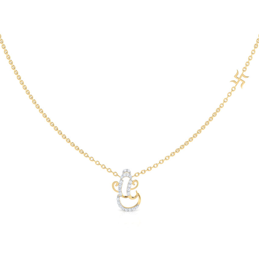 Ganesh And Swastik Diamond Necklace