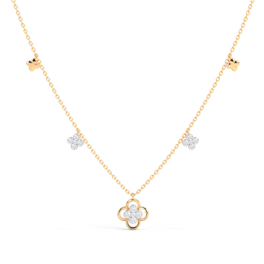 Baroque Shamrock Diamond Necklace