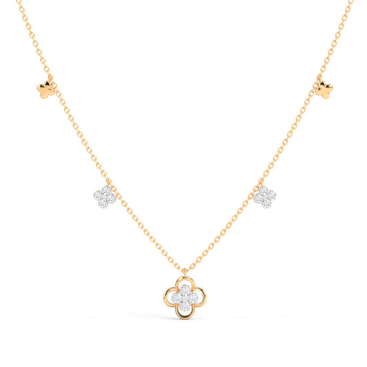 Baroque Shamrock Diamond Necklace