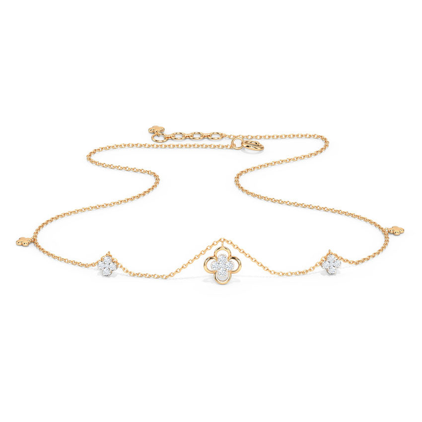 Baroque Shamrock Diamond Necklace