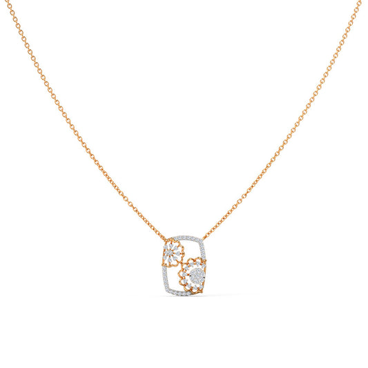 Flowery Mesh Diamond Necklace