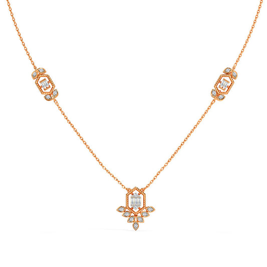 Floral Gleam Diamond Necklace