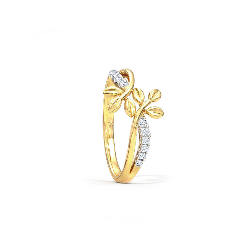 Curve Fern Diamond Ring