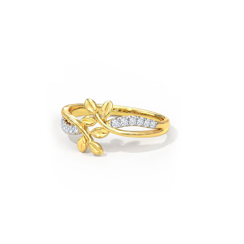 Curve Fern Diamond Ring