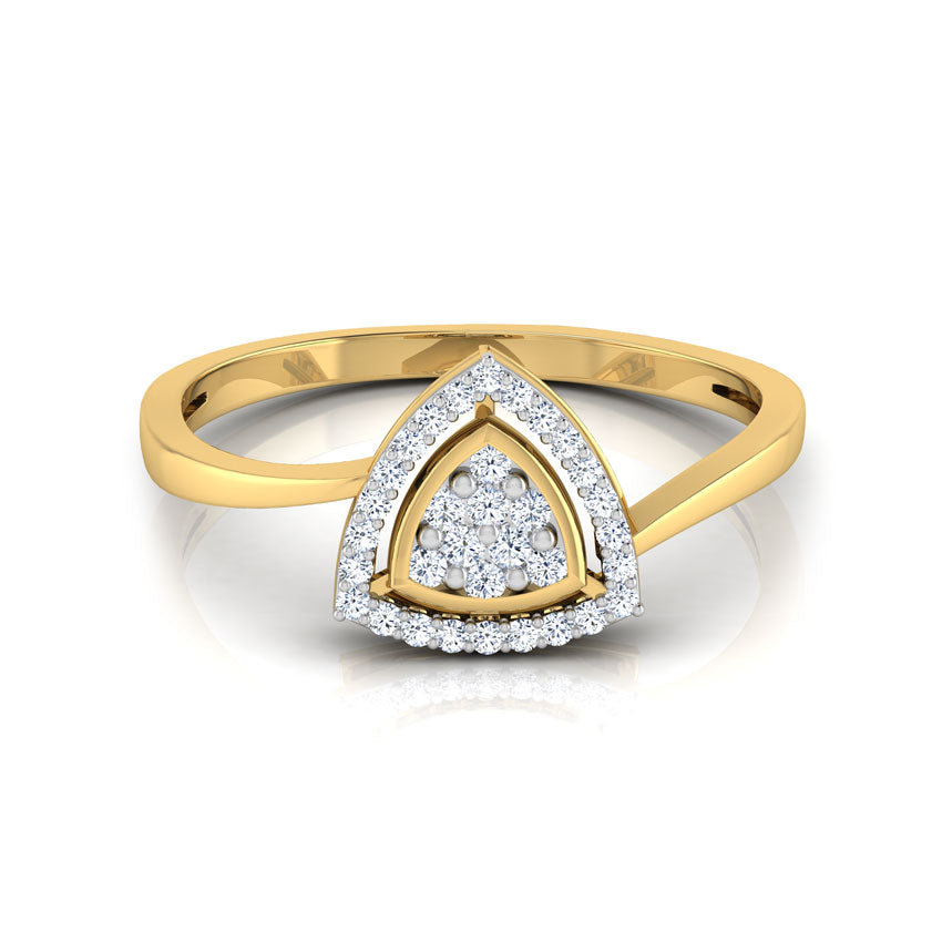 Dahlia Triangle Halo Diamond Ring