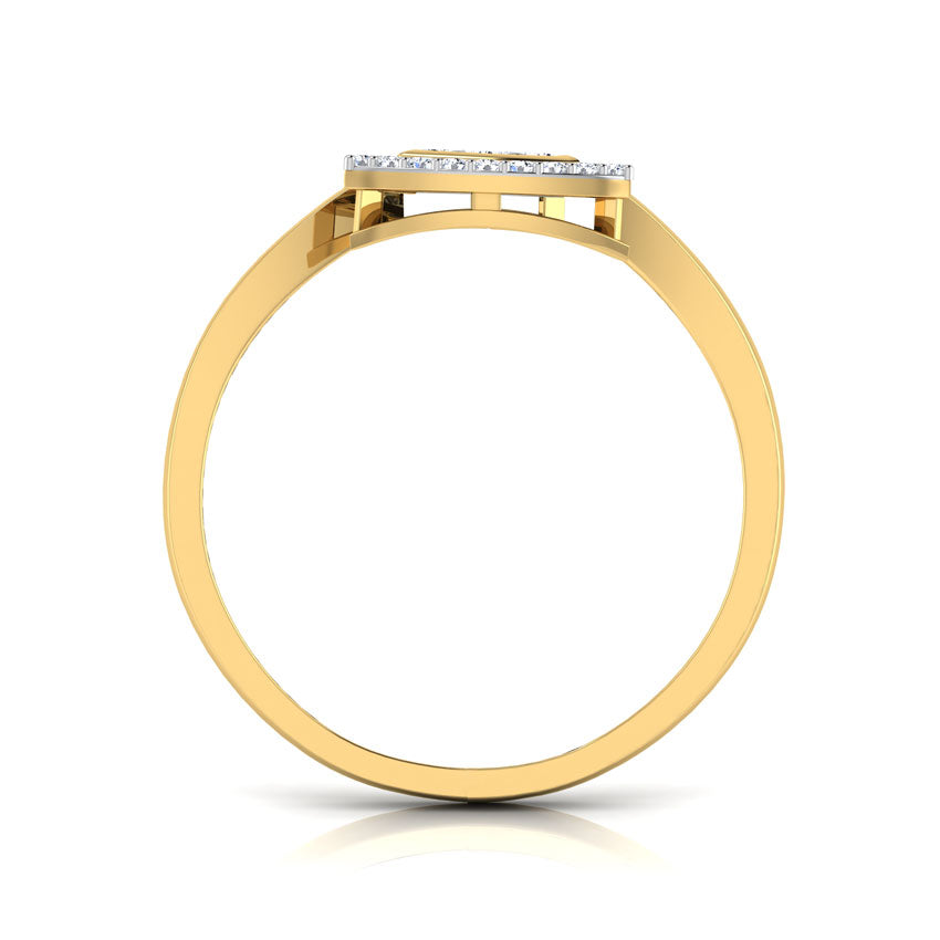 Dahlia Triangle Halo Diamond Ring