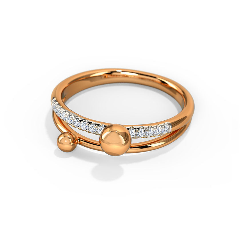 Droplets Linear Diamond Ring