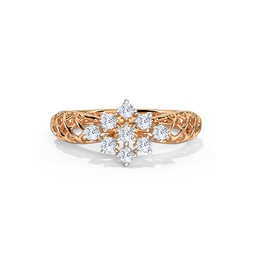 Floral Mesh Diamond Ring