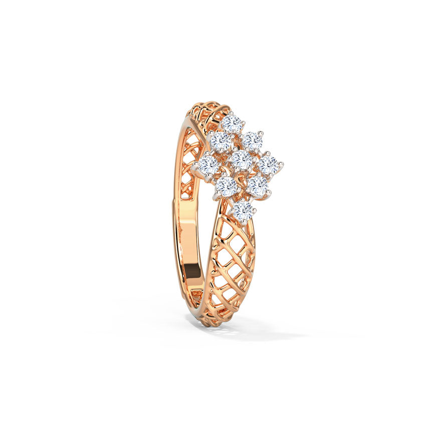 Floral Mesh Diamond Ring