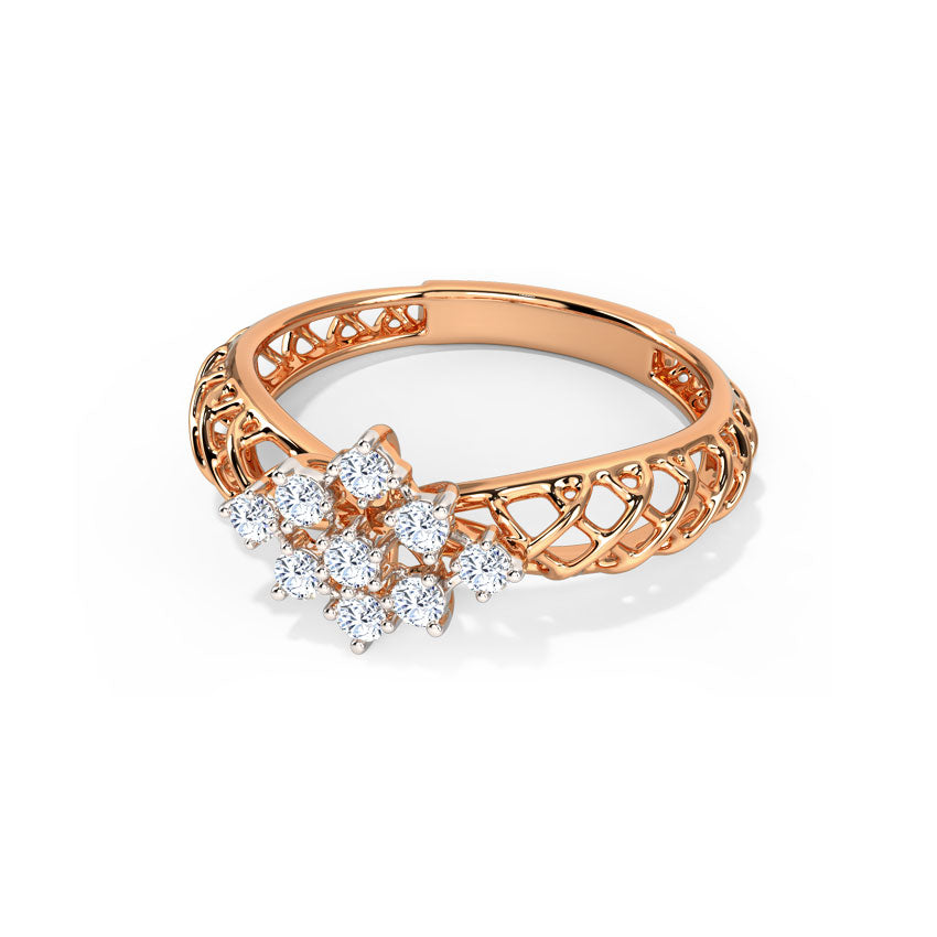 Floral Mesh Diamond Ring
