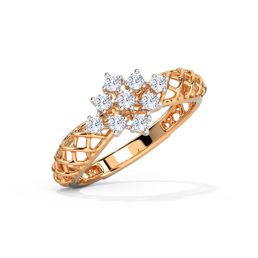 Floral Mesh Diamond Ring