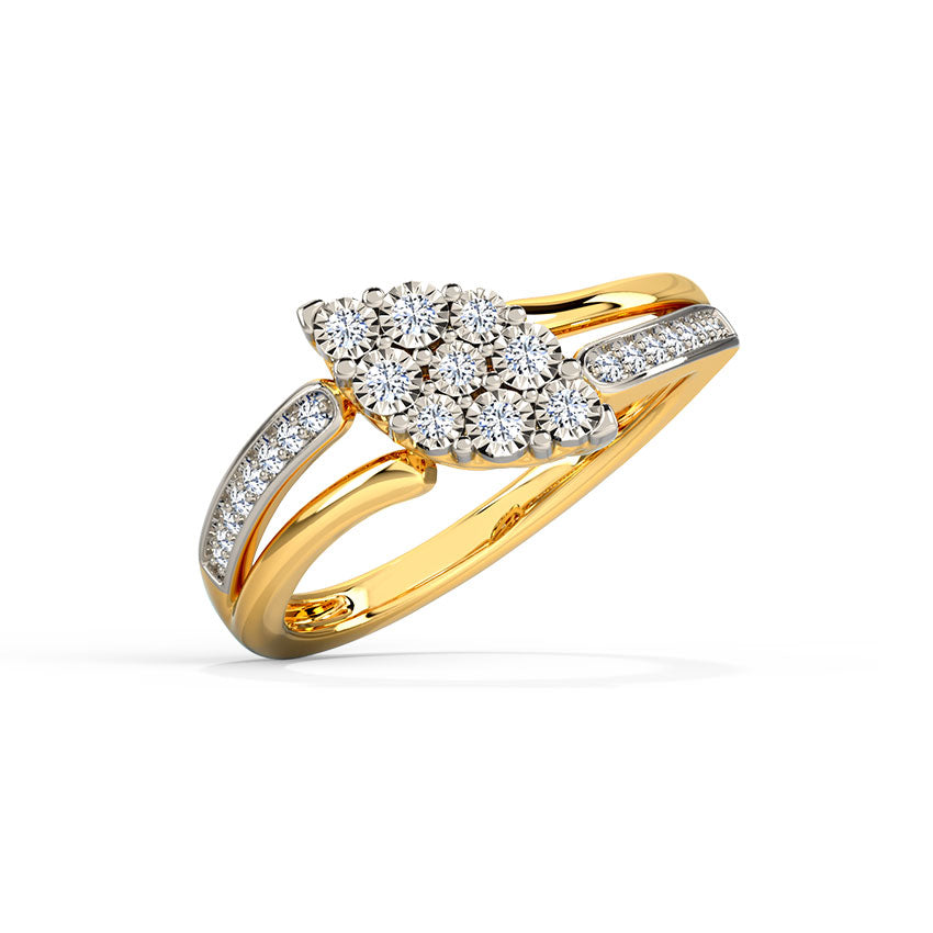Marissa Leaf Line Diamond Ring