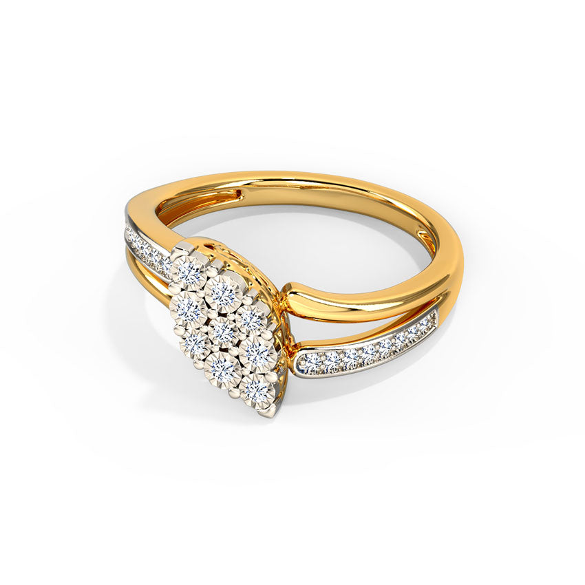 Marissa Leaf Line Diamond Ring