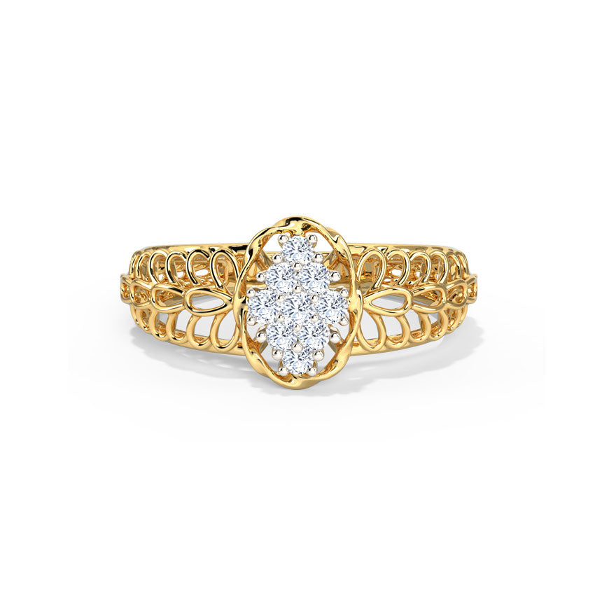 Oval Mesh Diamond Ring