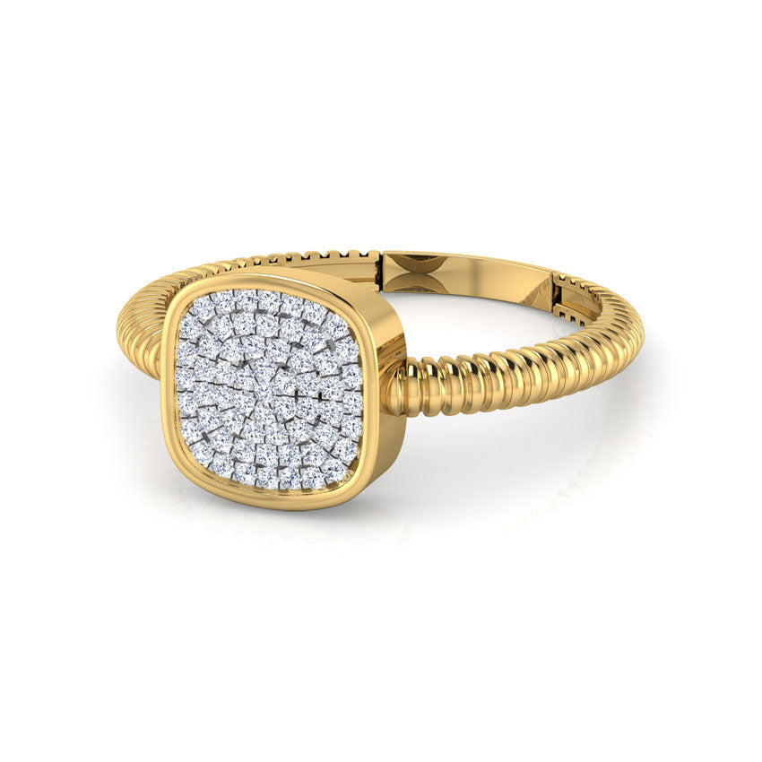 Cubed Cluster Diamond Ring