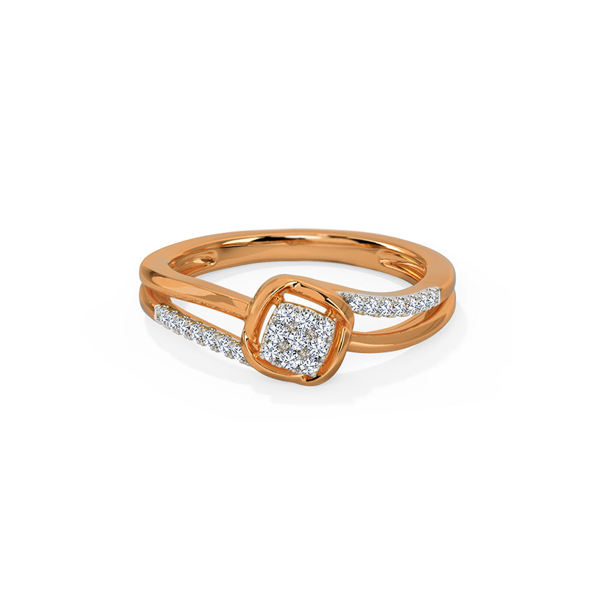 Glittering Quad Diamond Ring