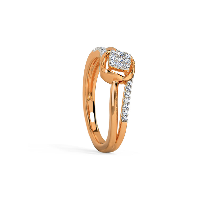Glittering Quad Diamond Ring
