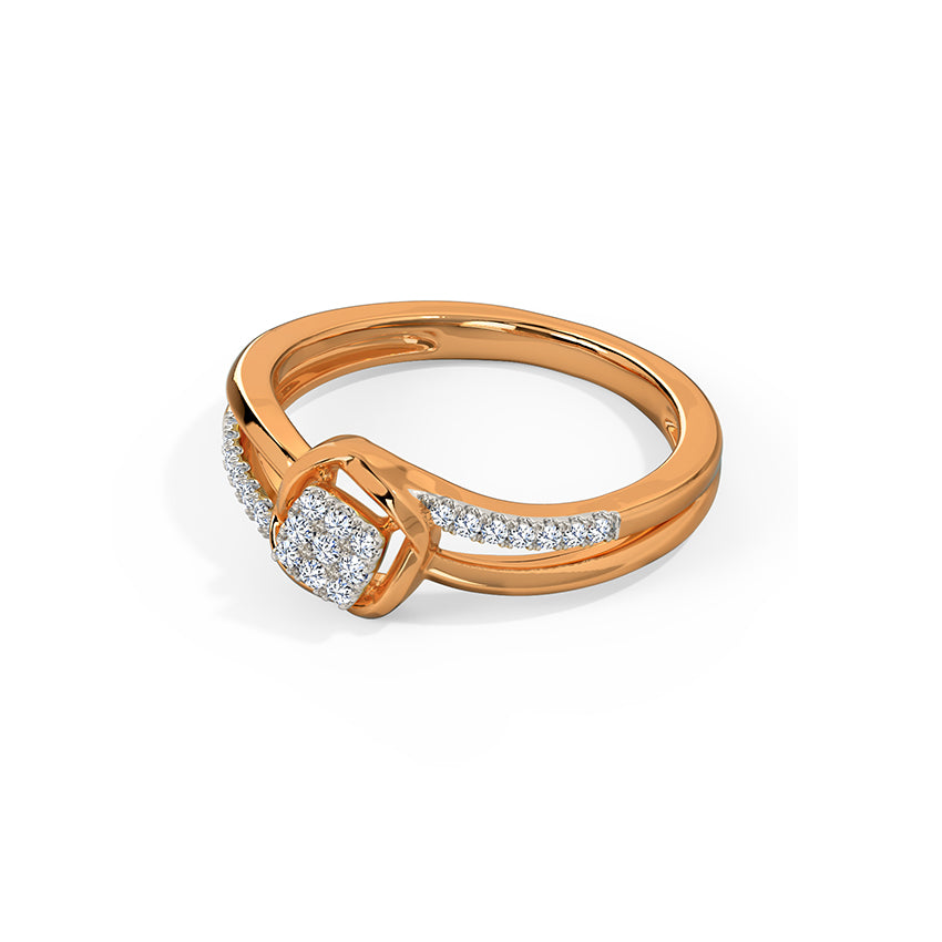 Glittering Quad Diamond Ring