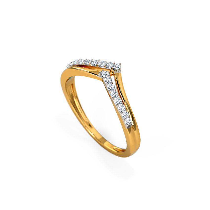 Dynamic Duo V Diamond Ring