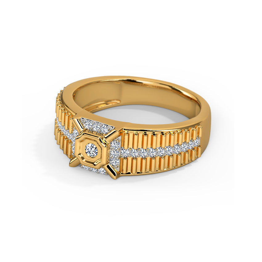 Strokes & Slash Diamond Ring for Men