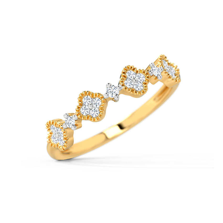 Linear Shamrock Diamond Ring