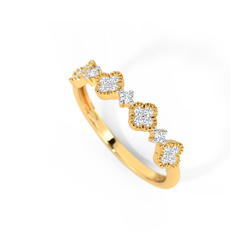 Linear Shamrock Diamond Ring
