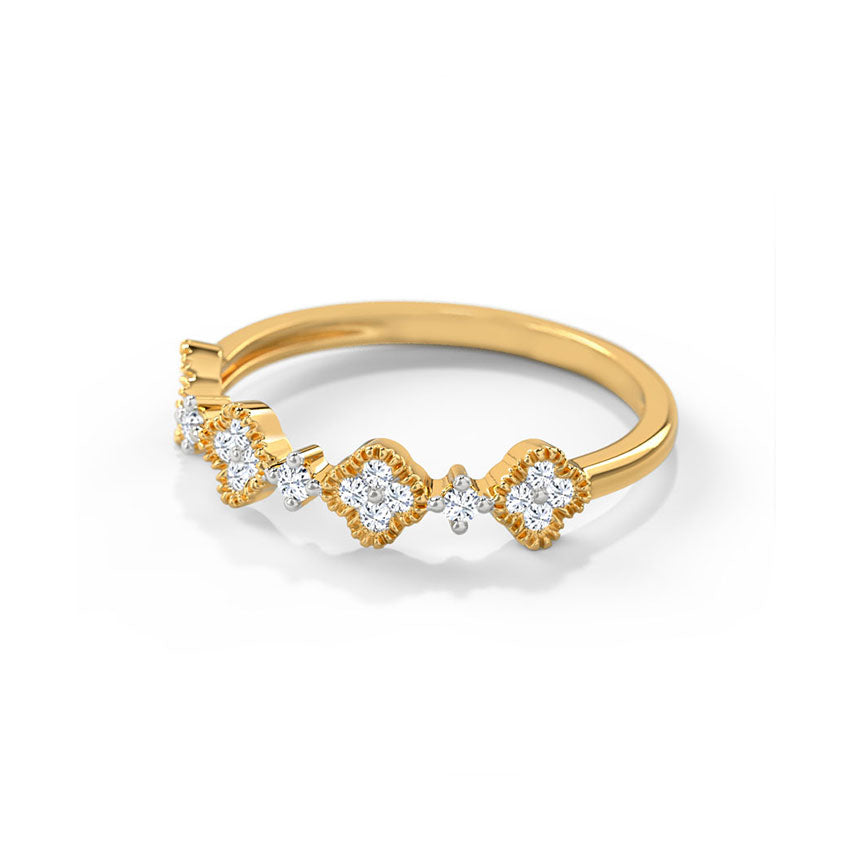 Linear Shamrock Diamond Ring