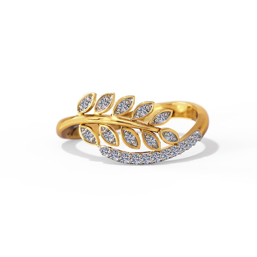 Glimmering Leaves Diamond Ring