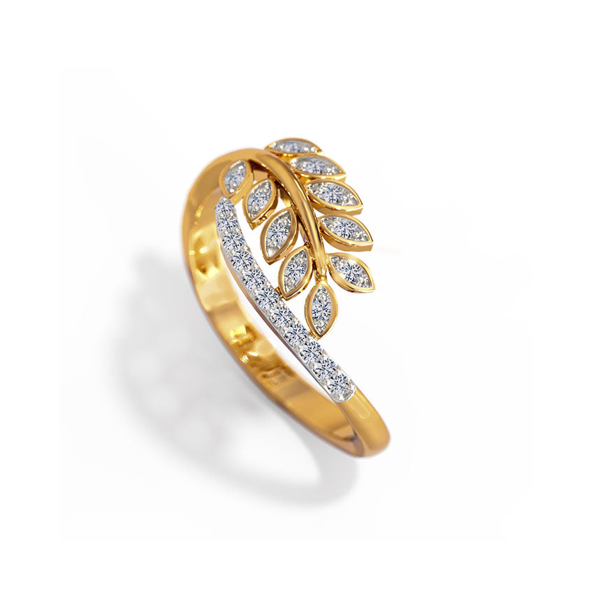 Glimmering Leaves Diamond Ring