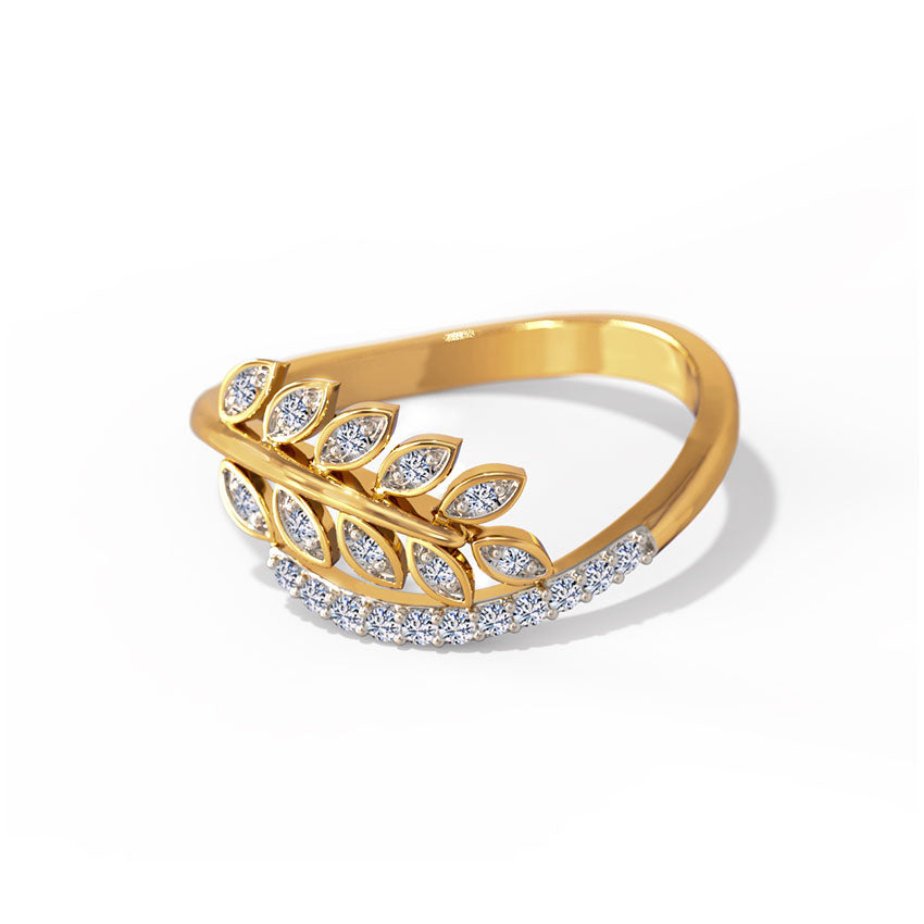 Glimmering Leaves Diamond Ring